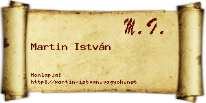 Martin István névjegykártya